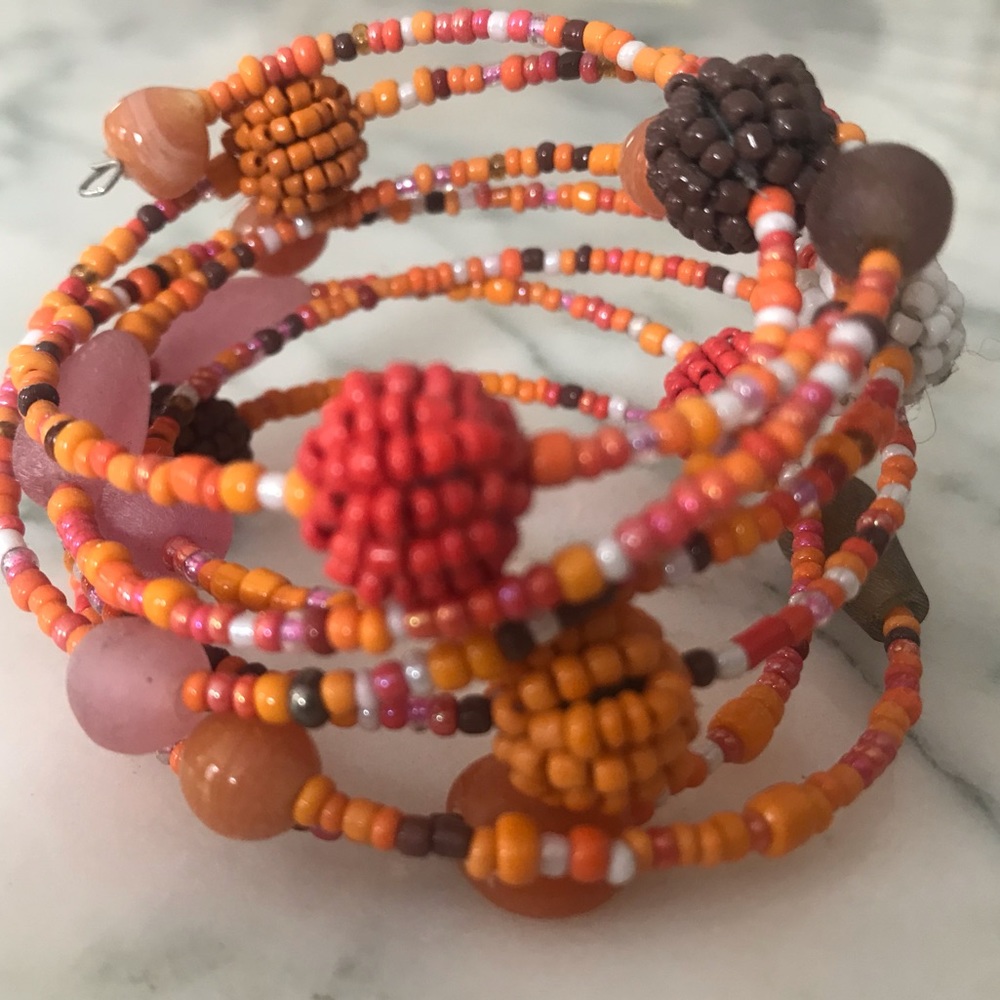 Orange Beaded Bracelet